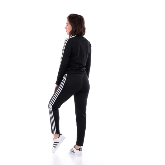 Adidas Women's ESSENTIALS 3-STRIPES TRACK SUIT Black/White - Picture 2 of 15